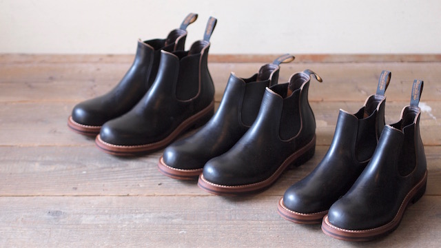 [Rolling dub TRIO] STAN, Oil Black (Horween Chromexcel) / Side Gore Boots