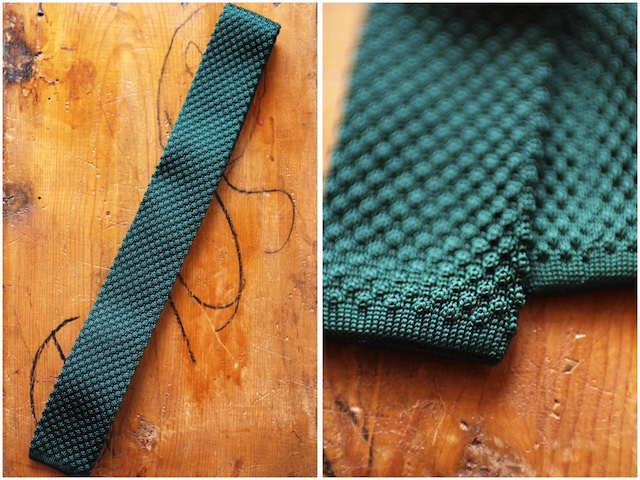WORKERS Silk Knit Tie Green, Burgundy-3